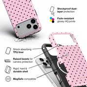 Tiny Polka Dots, Candy Pink - Shockproof MagSafe iPhone Case