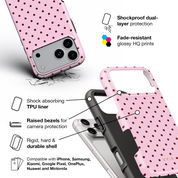 Tiny Polka Dots, Candy Pink - Shockproof Phone Case
