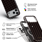 Tiny Polka Dots, Chocolate - Shockproof MagSafe iPhone Case
