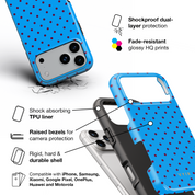 Tiny Polka Dots, Electric Blue - Shockproof Phone Case