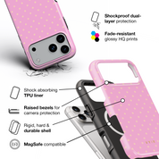 Tiny Polka Dots, Feminine Pink - Shockproof MagSafe iPhone Case
