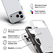 Tiny Polka Dots, Pearl White - Shockproof MagSafe iPhone Case