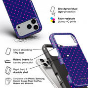 Tiny Polka Dots, Midnight Pink - Shockproof Phone Case