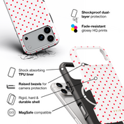 Tiny Polka Dots, Red Spark - Shockproof MagSafe iPhone Case