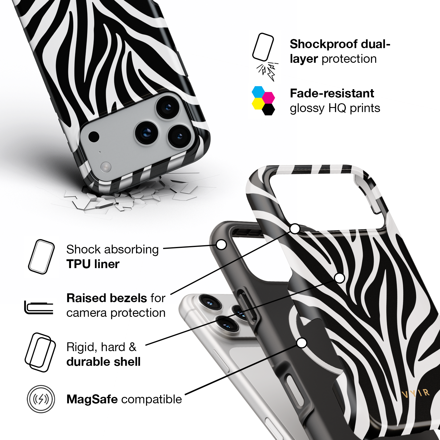 Urban Zebra - Shockproof MagSafe iPhone Case