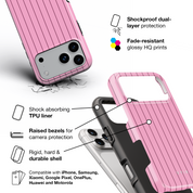 Vertical Stripes, Blush Pink - Shockproof Phone Case
