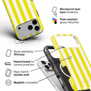 Vertical Stripes, Citrus - Shockproof MagSafe iPhone Case