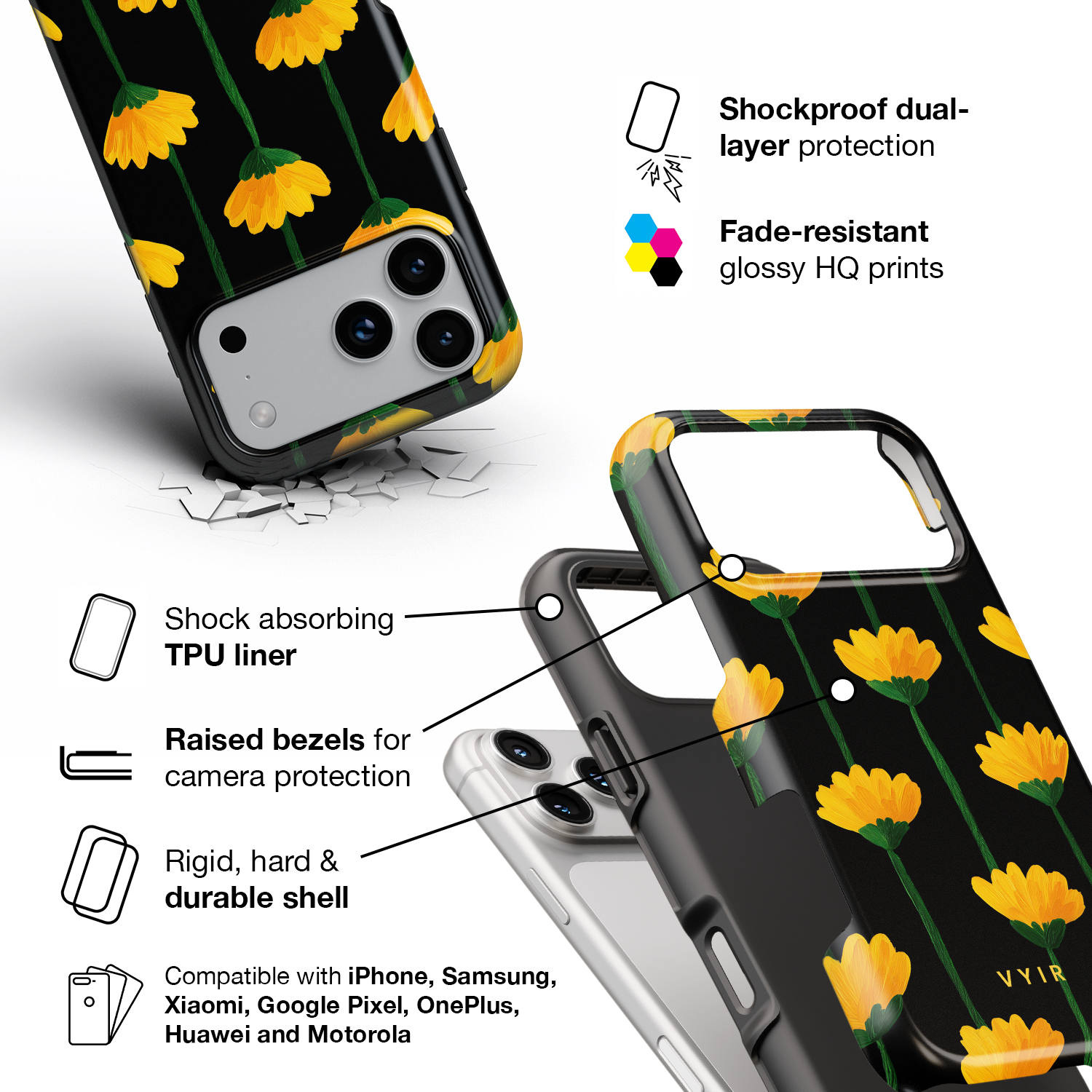 Sunflower Bloom - Shockproof Phone Case