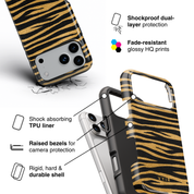 Zebra Gleam Gold - Shockproof Phone Case