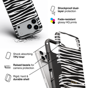 Zebra Gleam White - Shockproof Phone Case