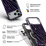 Zebra Luxe, Violet - Shockproof MagSafe iPhone Case