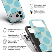 Big Polka Dots, Lagoon - Shockproof iPhone Case