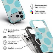 Big Polka Dots, Lagoon - Shockproof MagSafe iPhone Case