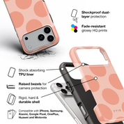 Big Polka Dots, Peach Pop - Shockproof iPhone Case