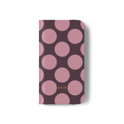 iPhone 11 Pro Vegan Leather Wallet Case – Pink Plum Polka Dot Design - VYIR