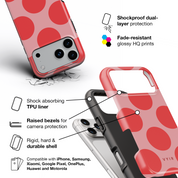 Big Polka Dots, Cherry Blush - Shockproof iPhone Case