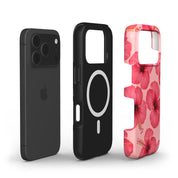 Pink Hibiscus Glow - Shockproof MagSafe iPhone Case