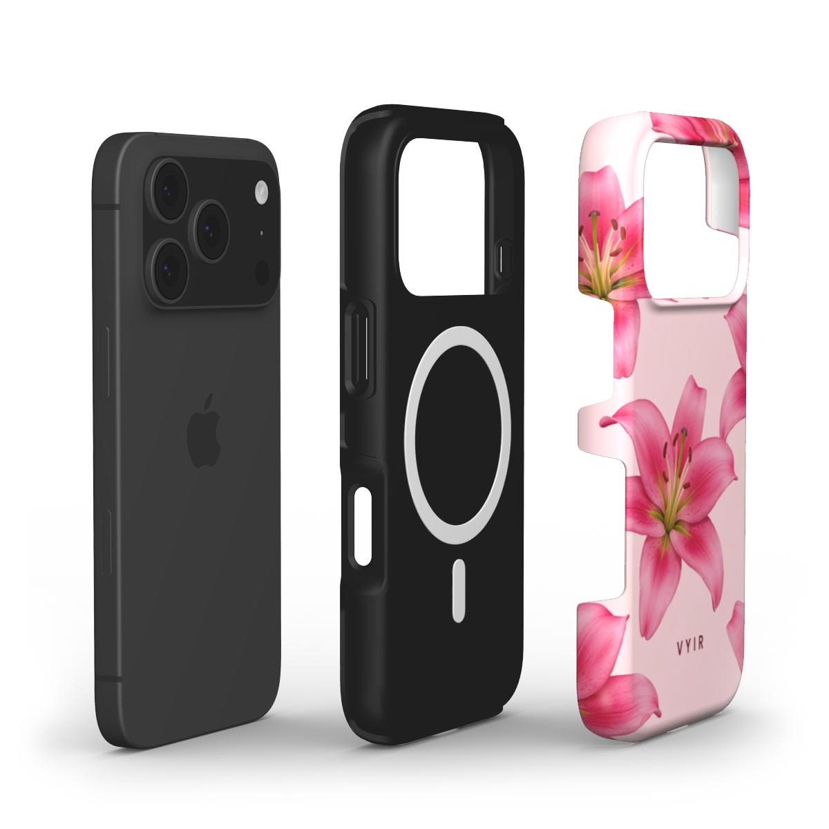 Pink Lily Bloom - Shockproof MagSafe iPhone Case