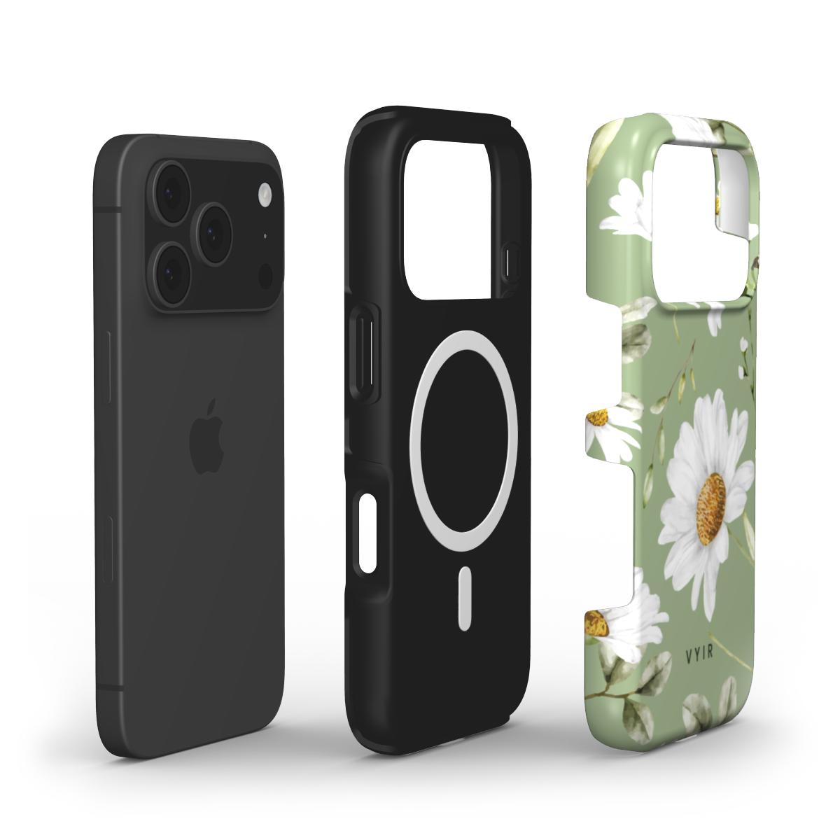 Sage Daisy Garden - Shockproof MagSafe iPhone Case