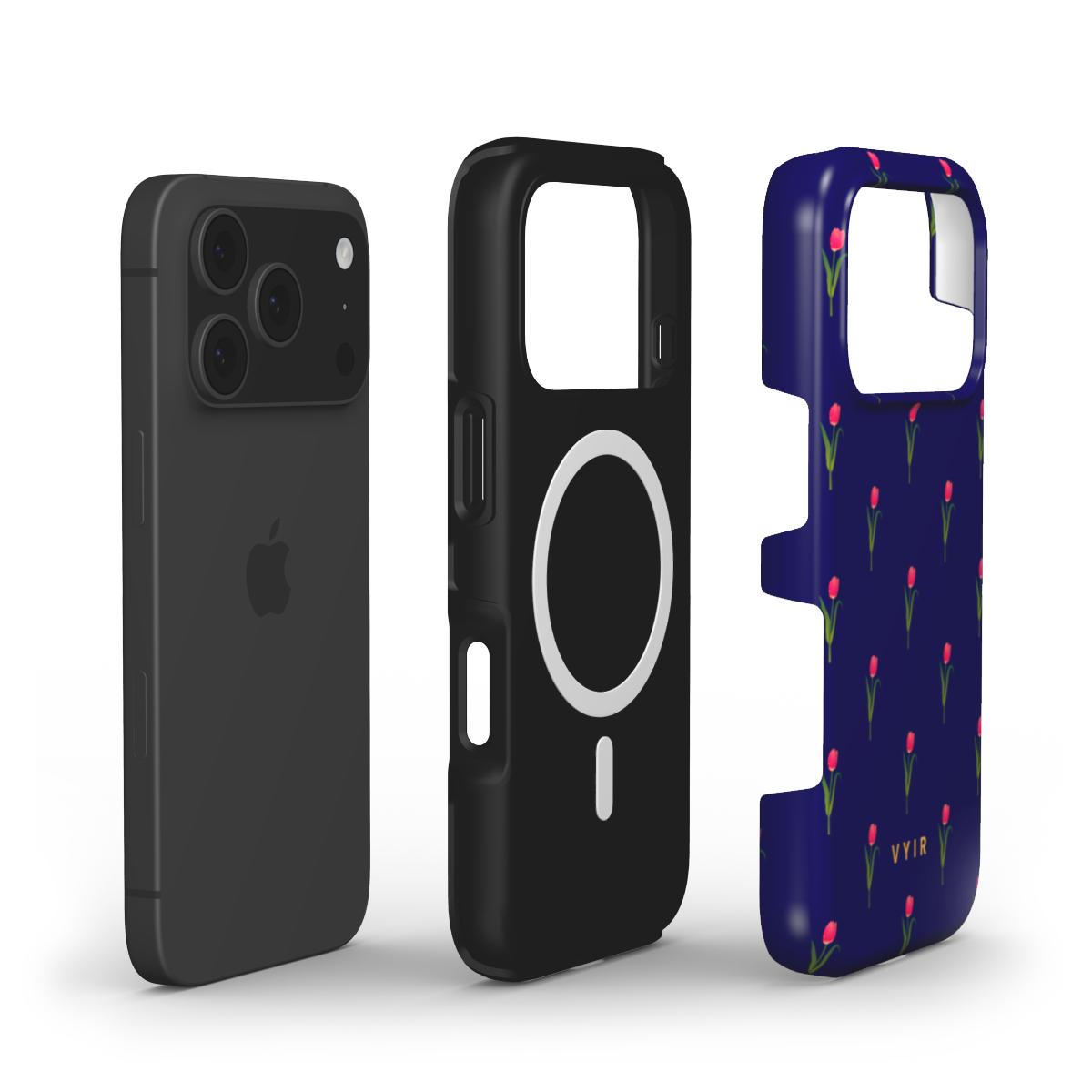 Navy Tulip - Shockproof MagSafe iPhone Case