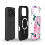 Rosy Peony Flourish - Shockproof MagSafe iPhone Case