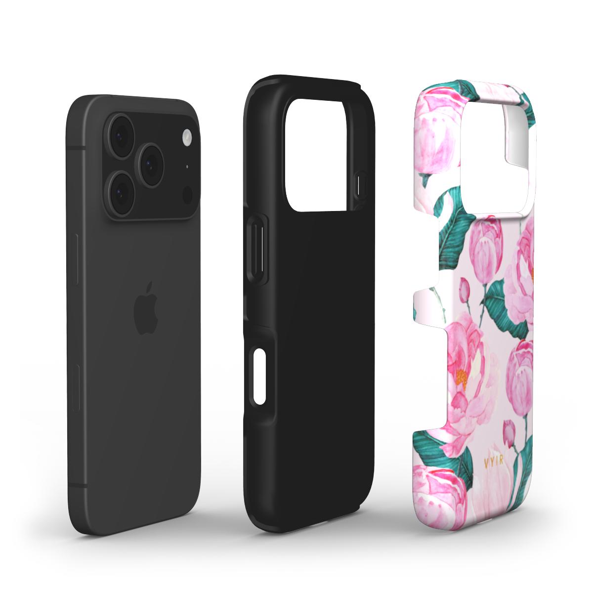 Rosy Peony Flourish - Shockproof Phone Case