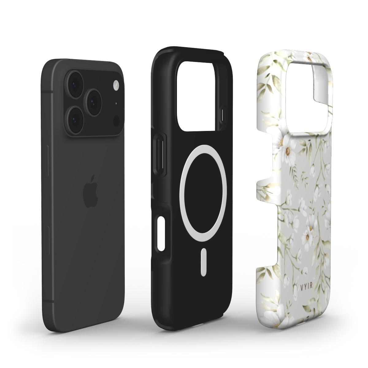 White Blossom Drift - Shockproof MagSafe iPhone Case