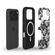 Monochrome Lilies - Shockproof MagSafe iPhone Case