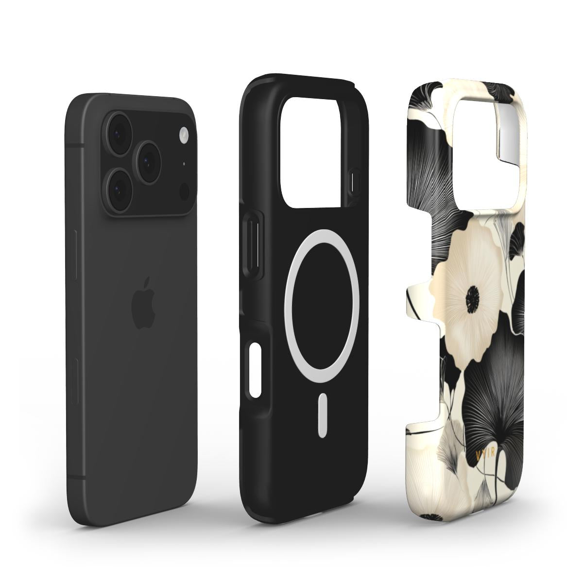 Noir Elegance - Shockproof MagSafe iPhone Case