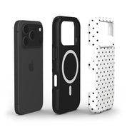 Tiny Polka Dots, Black and White - Shockproof MagSafe iPhone Case
