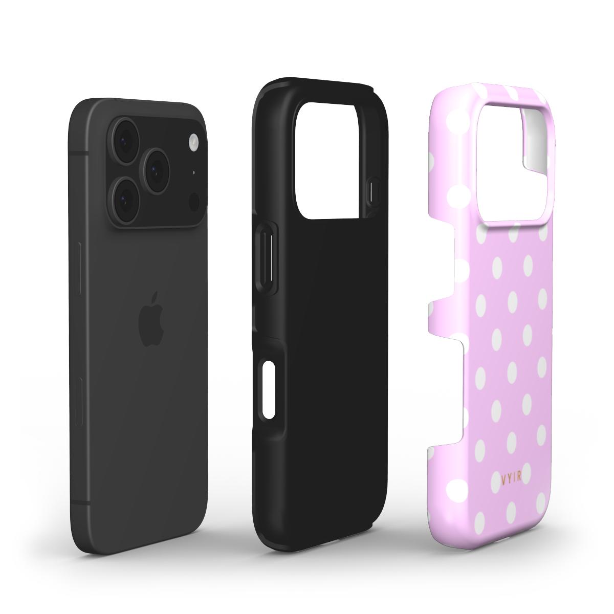 Classic Polka Dots, Pastel Pink - Shockproof Phone Case