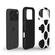 Large Polka Dots, Mono Black - Shockproof Phone Case