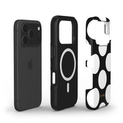 Large Polka Dots, Black Sparkle - Shockproof MagSafe iPhone Case