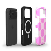 Large Polka Dots, Bubbly Pink - Shockproof MagSafe iPhone Case