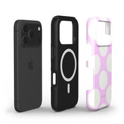 Large Polka Dots, Vanilla Pink - Shockproof MagSafe iPhone Case