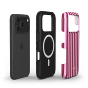 Vertical Stripes, Candy Pink - Shockproof MagSafe iPhone Case