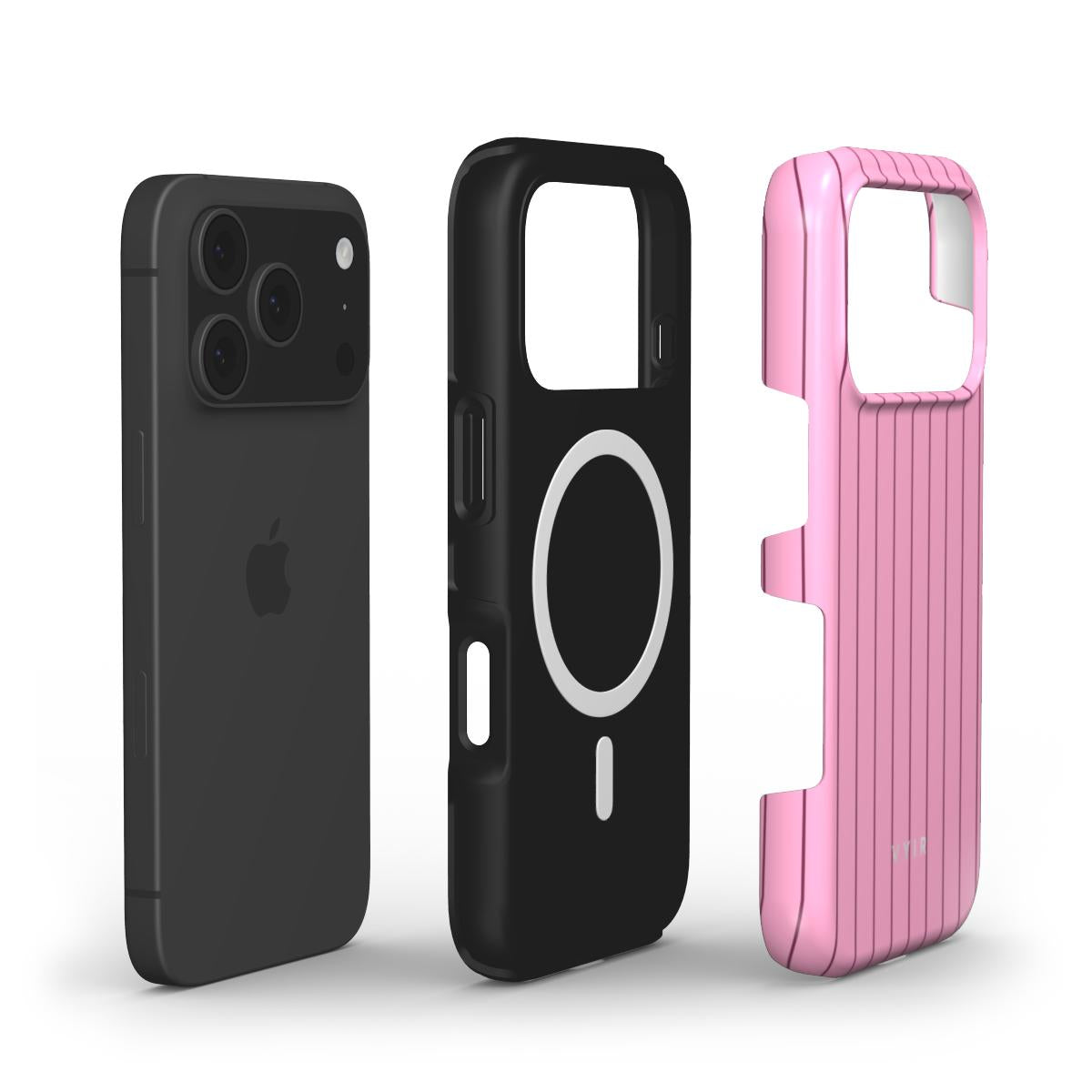 Vertical Stripes, Blush Pink - Shockproof MagSafe iPhone Case