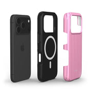 Vertical Stripes, Blush Pink - Shockproof MagSafe iPhone Case