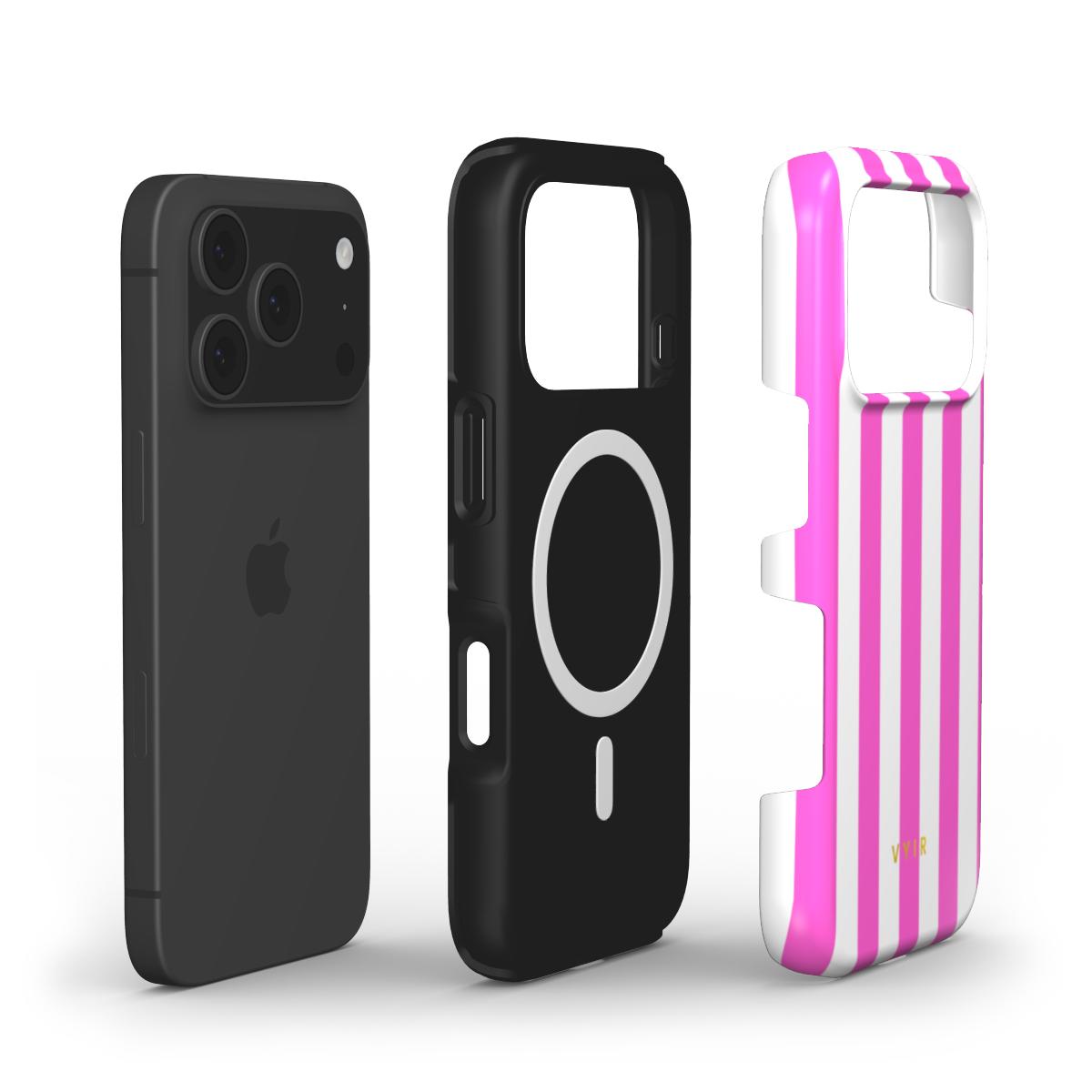Vertical Stripes, Fashion Pink - Shockproof MagSafe iPhone Case