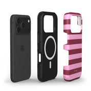 Horizontal Stripes, Candy Pink - Shockproof MagSafe iPhone Case