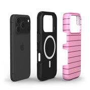 Horizontal Stripes, Blush Pink - Shockproof MagSafe iPhone Case