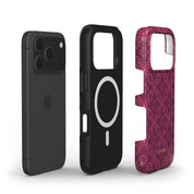 Ornate Bloom, Burgundy - Shockproof MagSafe iPhone Case