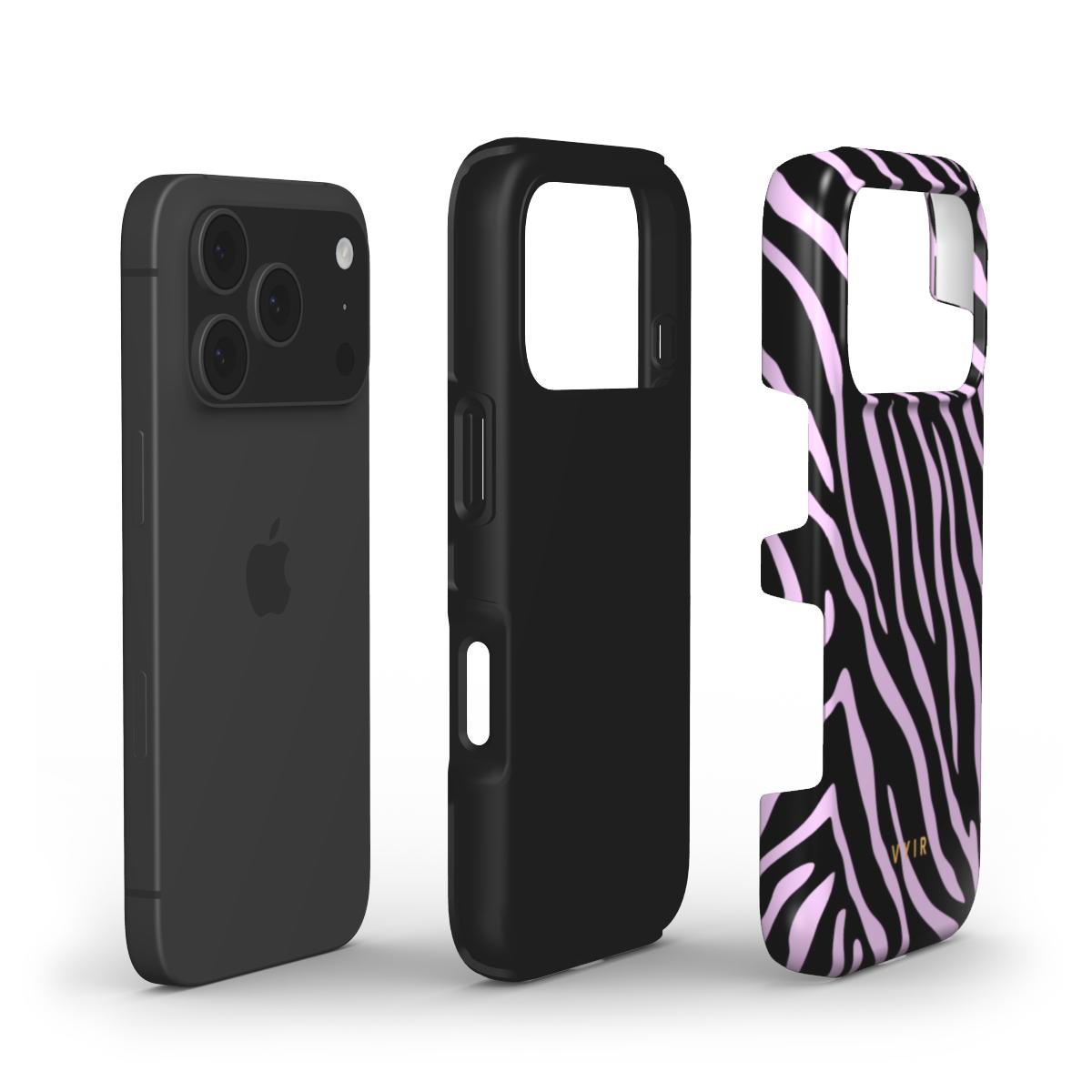 Zebra Luxe, Light Purple - Shockproof Phone Case