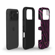 Zebra Luxe, Burgundy - Shockproof Phone Case