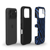 Zebra Luxe, Indigo Blue - Shockproof Phone Case