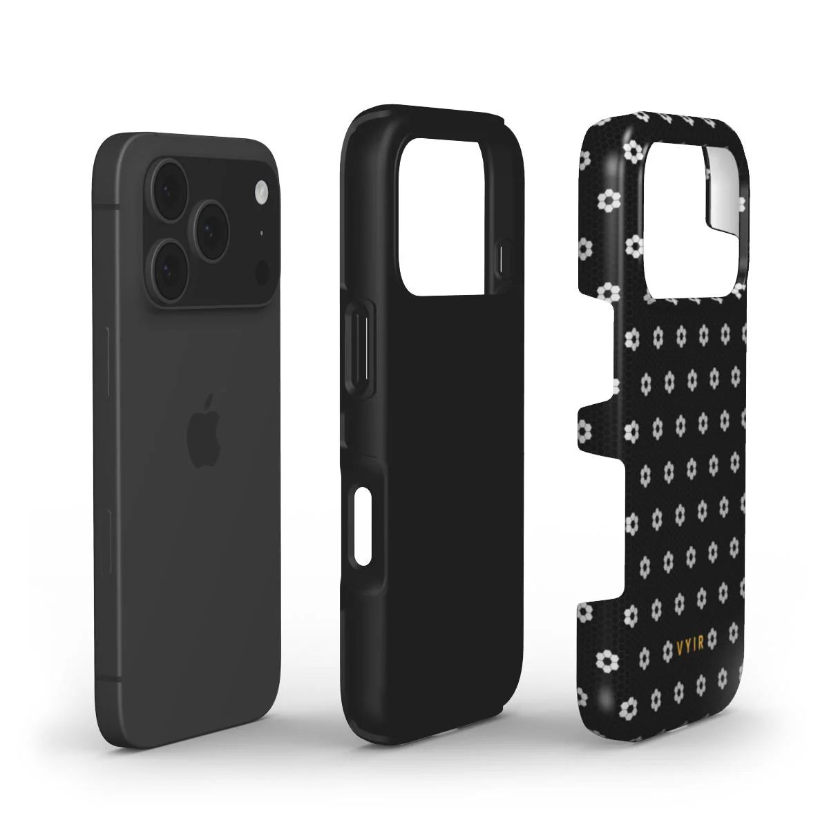 VYIR Signature Flowers, Dark Grey - Shockproof Phone Case
