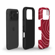Swirl Lines, Pink & Red - Shockproof Phone Case
