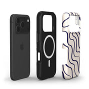 Swirl Lines, Old Money - Shockproof MagSafe iPhone Case
