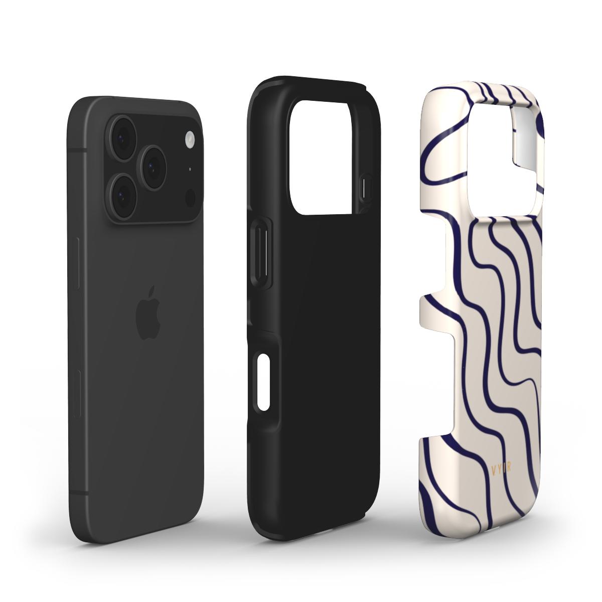 Swirl Lines, Old Money - Shockproof Phone Case