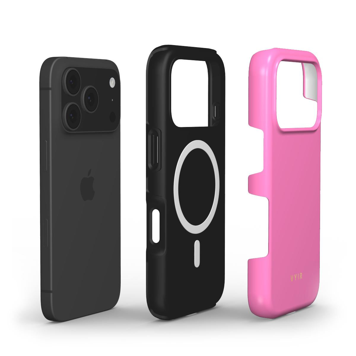 VYIR Signature Solid Colors, Pink - Shockproof MagSafe iPhone Case